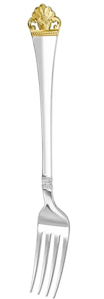 1509НБ01802 Серебряный столовый набор "Афина" с позолотой на 6 персон (24 предмета)