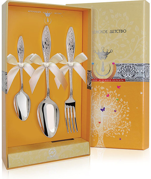 318НБ02801 Набор детских серебряных столовых приборов «Морозко»