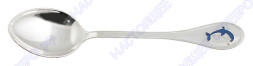 Серебряная детская ложка «Дельфин» с эмалью