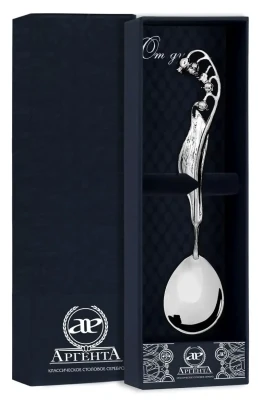 073ЛЖ03801 Серебряная чайная ложка «Ландыш»