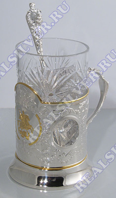 3376 Серебряный чайный набор «Георгий Победоносец»