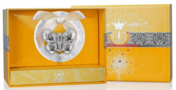 Серебряная погремушка «Бабочка» на кольце