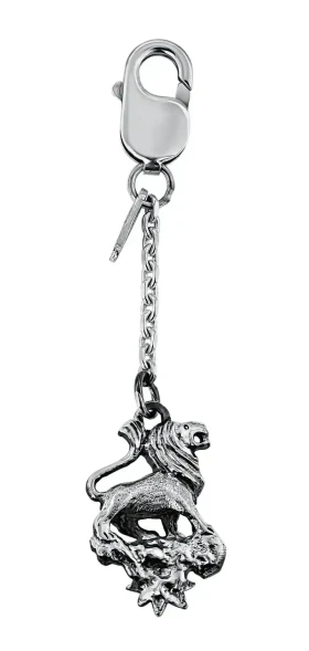 1114БР15806 Серебряный брелок «Зодиак-Лев»