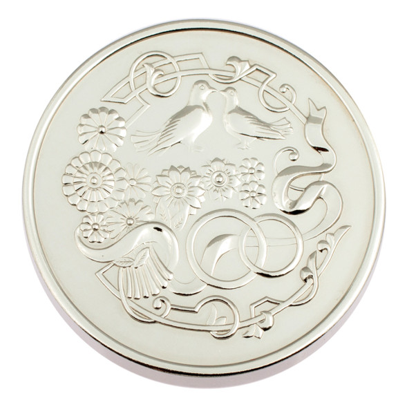 3402029251ф Серебряная монета «Розовая свадьба 10 лет»