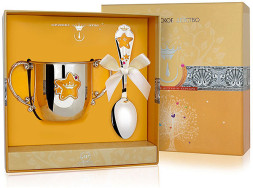 Набор детского серебра с поильником «Звезда» для девочки