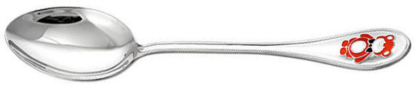 930667 Серебряная детская ложка «Мишка» с эмалью
