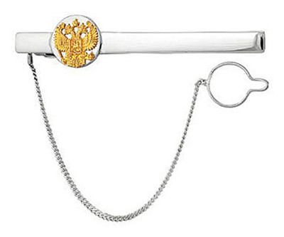 8306375Ж Серебряный зажим для галстука с золочением