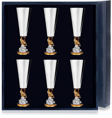 923НБ00802 Набор рюмок «Золотая Рыбка» с золочением