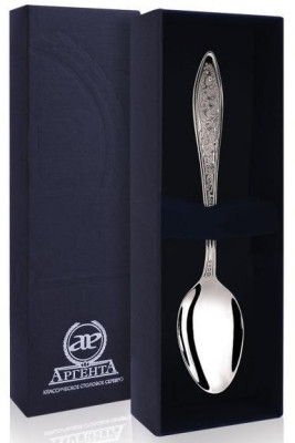 041ЛЖ03801 Серебряная чайная ложка «Морозко»