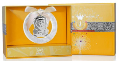 1GI0122C-MP Серебряная погремушка «Лев» на кольце