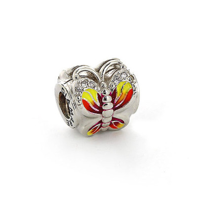 05-01181 Серебряный шарм-подвеска «Яркая бабочка»