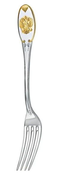 391НБ01802 Серебряный столовый набор «Единство» с золочением на 6 персон (24 предмета)