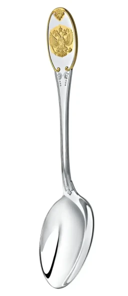 391НБ01802 Серебряный столовый набор «Единство» с золочением на 6 персон (24 предмета)