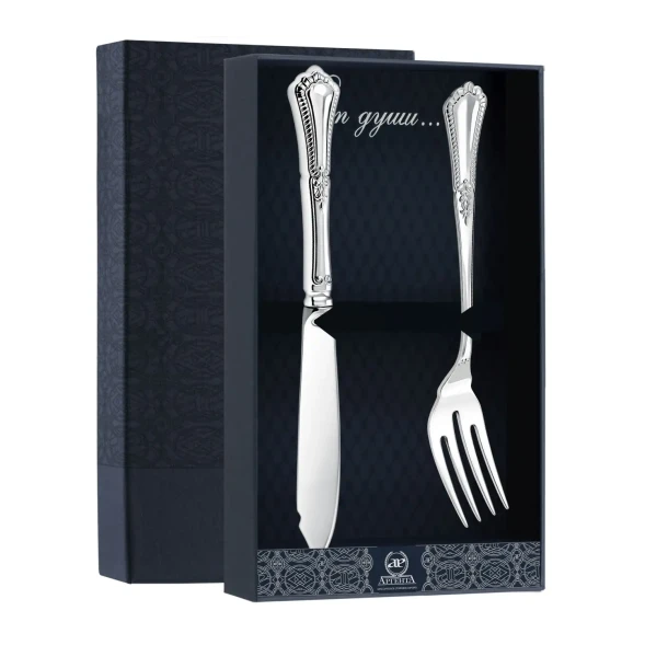 1551НБ18801 Серебряный набор для рыбы "Фаворит" на 1 персону (2 предмета)