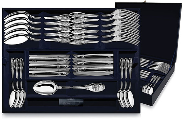 391НБ01801 Серебряный столовый набор «Единство» на 6 персон (24 предмета)