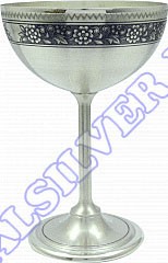 Серебряный бокал для шампанского с чернением