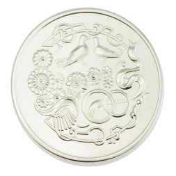 Серебряная монета «Рубиновая свадьба 40 лет» с золочением