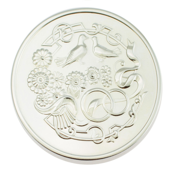 3402029262ф Серебряная монета «Рубиновая свадьба 40 лет» с золочением