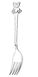 Серебряная детская вилка «Медведь»