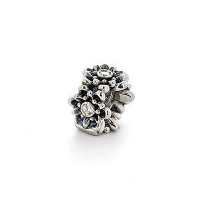 05-0120 Серебряный шарм-подвеска «Цветочная поляна»