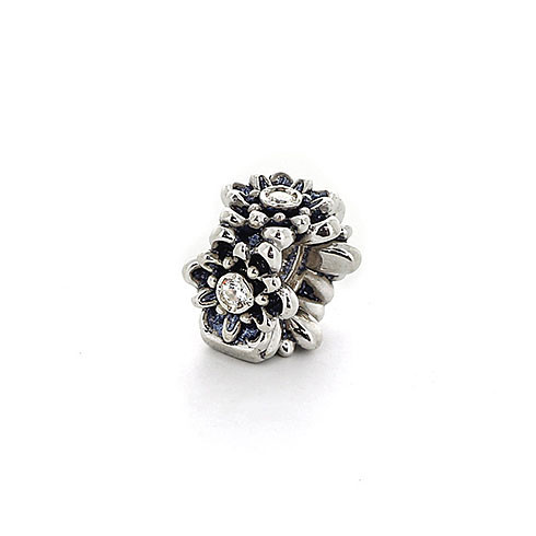 05-0120 Серебряный шарм-подвеска «Цветочная поляна»