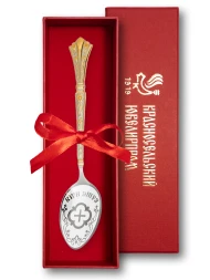 Серебряная чайная именная ложка «Мстислав» с крестом