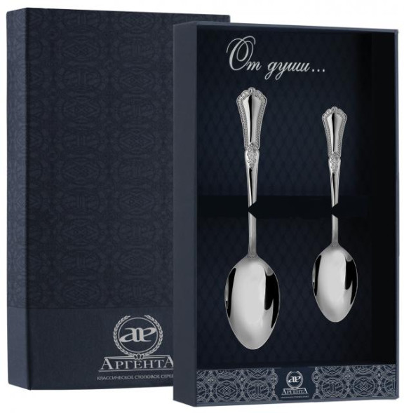 1349НБ02801 Серебряный десертный набор "Фаворит" на 1 персону (2 предмета)