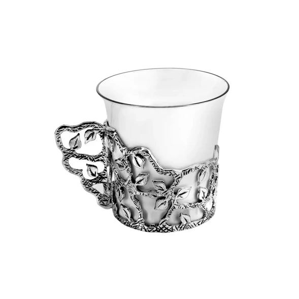 692НБ07806 Серебряный набор для кофе «Листопад»