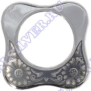 Серебряное кольцо для салфетки с чернением