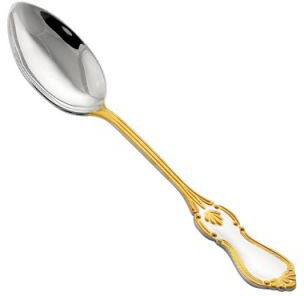 930299-1 Серебряная чайная ложка «Вензель» с золочением