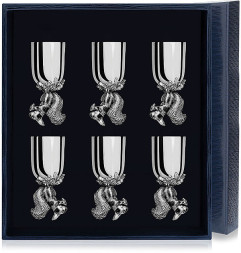 Набор серебряных стопок «Белка» из 6 предметов