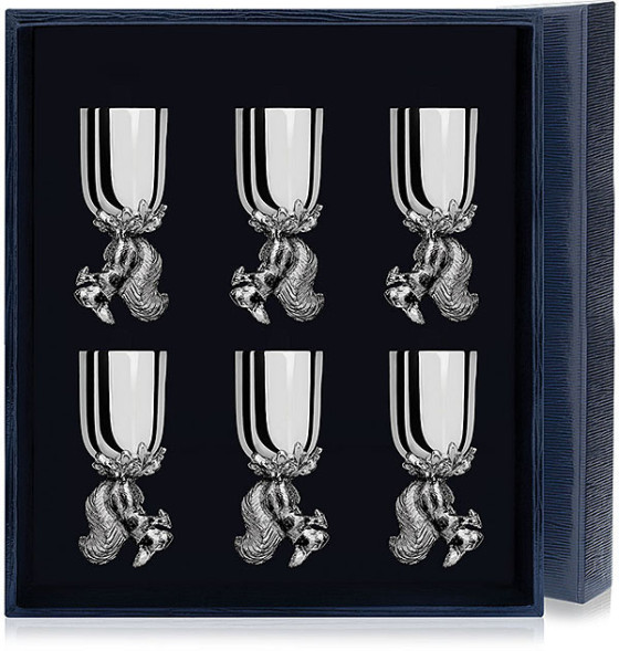 6064 Набор серебряных стопок «Белка» из 6 предметов