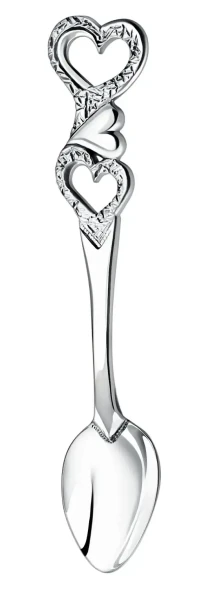 693НБ07806 Серебряный кофейный набор «Сердечко» с чернением