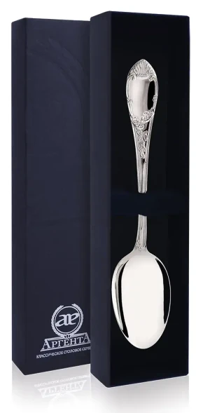 380ЛЖ02806 Серебряная десертная ложка «Престиж» с чернением