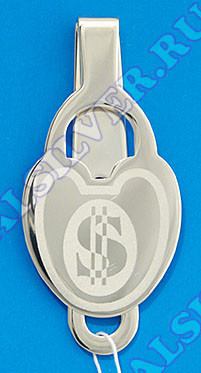 3400226007 Серебряный зажим для денег «Доллар»