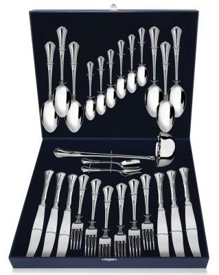 200НБ01801 Серебряный столовый набор с половником «Фаворит» 27 предметов