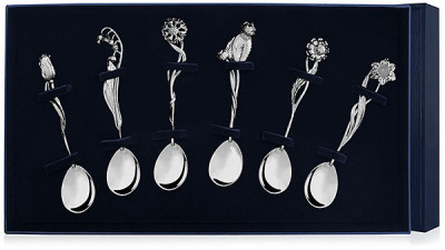 Набор серебряных чайных ложек «Цветы России»