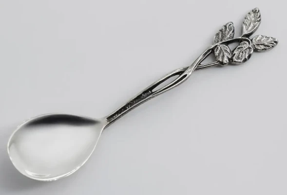 596СЛ00806/Л Серебряная ложка к солонке «Охотничья»