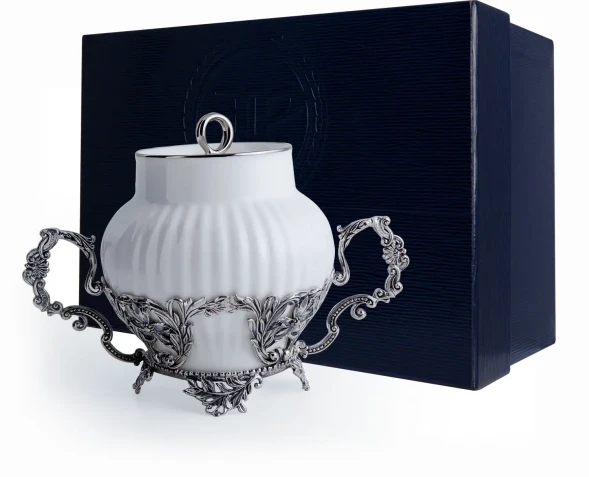 630СХ16806 Серебряная сахарница «Симфония» с чернением