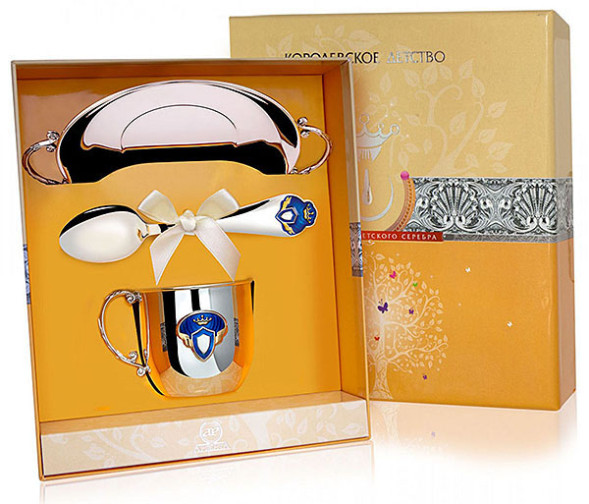 490НБ05808 Набор детского серебра «Принц» с кружкой