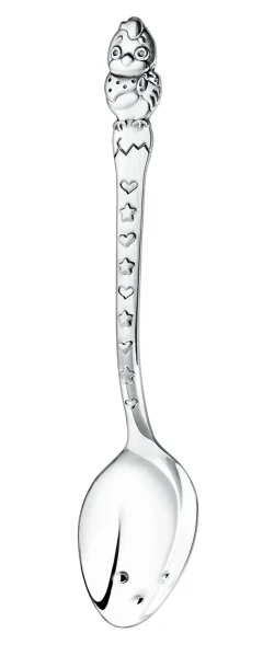 1374ЛЖ05806 Серебряная детская ложка "Цыплёнок" с чернением