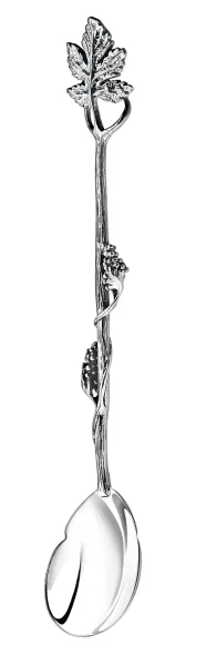 350ЛЖ03806 Серебряная чайная ложка «Виноград» с чернением