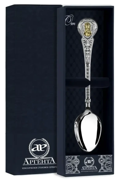 813ЛЖ00802 Серебряная чайная ложка «Матрона»