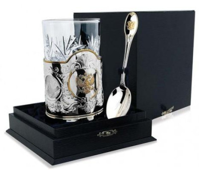 43214 Серебряный чайный набор «Единство» с золочением