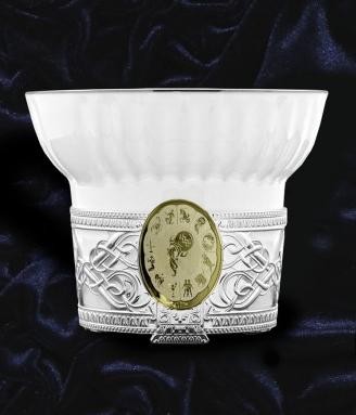 580ЧШ03002 Серебряная чайная чашка «Знак Зодиака Водолей»