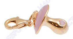 Подвеска «Пустышка» с золочением розовая