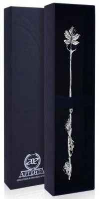 340МШ00001 Серебряная мешалка коктейльная «Виноград» в подарочном футляре