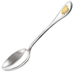 Серебряная кофейная ложка «Отечество» с золочением