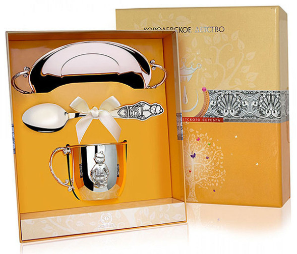 444НБ05801 Набор детского серебра «Мальчик» с кружкой