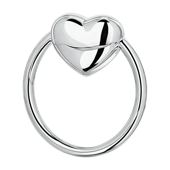 1033ПГ05801_кд Серебряная погремушка «Сердце на кольце»